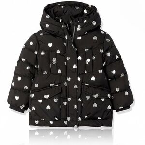 Urban Republic | Heart Print PufferJacket | Black Sz 24M